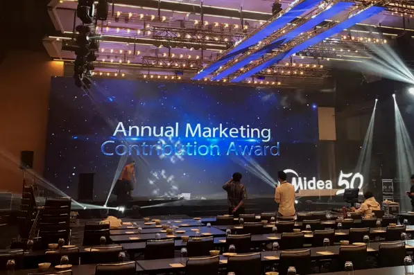 Award ceremony stage with an LED screen backdrop