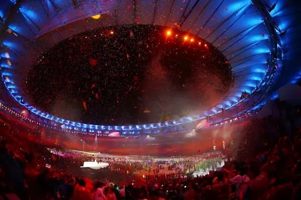 Outdoor crowd event with LED display