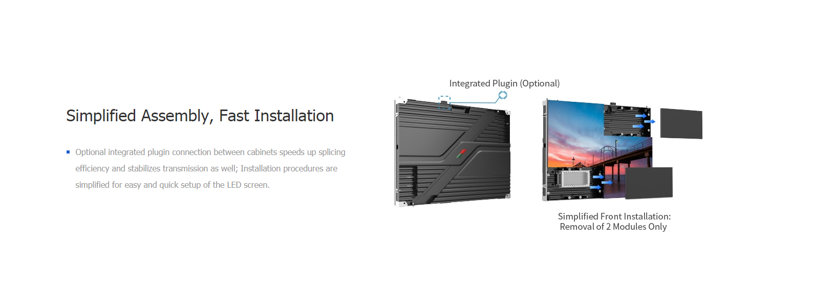 Simplified Assembly video wall digital signage