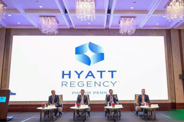Hotel lobby with a creative indoor LED video wall installation