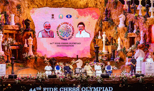 Esdlumen 1000sqm LED Video Walls Shined at 44th FIDE Chess Olympiad Inauguration
